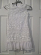 Lavendar Girls Size 10 Solid White Lace Dress