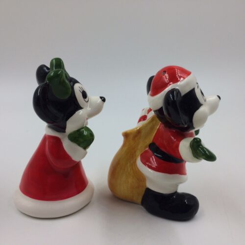 Vintage Mickey Minnie Mouse Christmas salt pepper shakers Disney made Japan - Picture 3 of 7