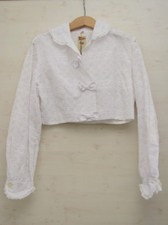 Children's blouse white eyelet embroidery Oktoberfest traditional dirndl top jacket 75