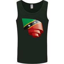 Curled Saint Kitts and Nevis Flag Day Football Mens Vest Tank Top
