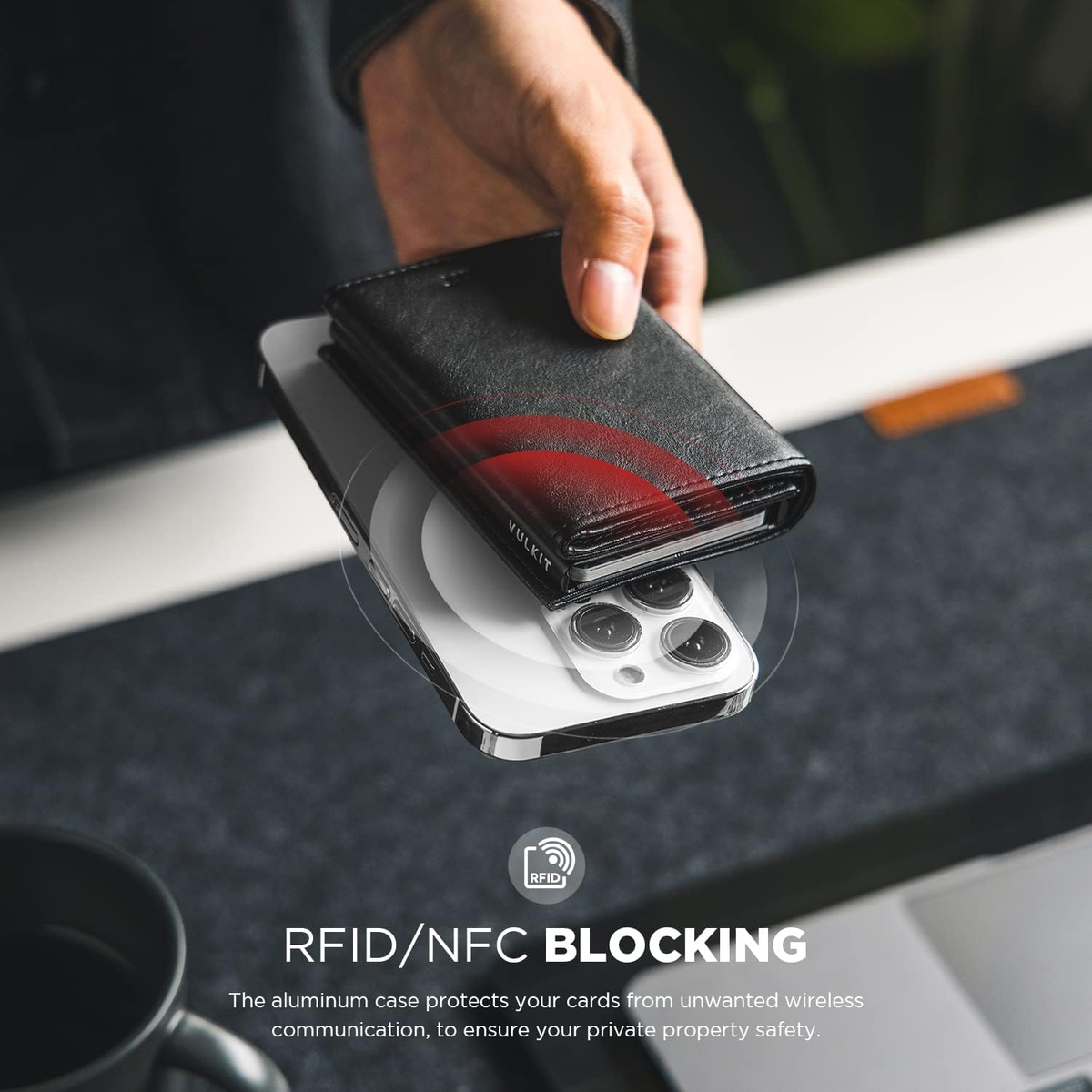 Portacarte Di Credito VULKIT In Pelle Con Blocco RFID - Pop-Up Automatico, Per Carte E Banconote - Foto 10