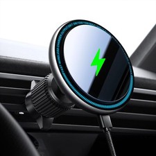 Magsafe Car Mount Charger with Vibrant LED 15W Wireless for Air Vent Mounting