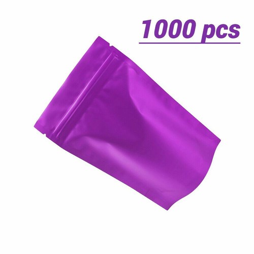 Borsa stand up 4x6 pollici opaca trasparente anteriore viola posteriore lamina Mylar richiudibile con macchina - Foto 13 di 14