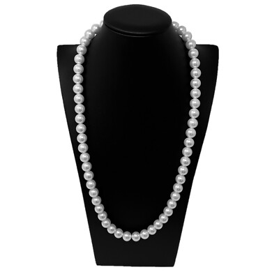 Lange Perlmutt Perlenkette Damen Mode klassisches Modell elegant weiß