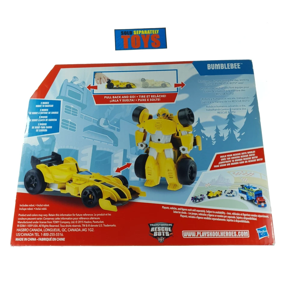 Transformers BUMBLEBEE Rescue Bots racer Playskool Heroes pull back Sports car - Image 3 of 3