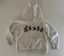 Vintage 1980  s Spencer  s Tiny Teddy Bear Hooded Sweat Shirt Kids Size 3 White