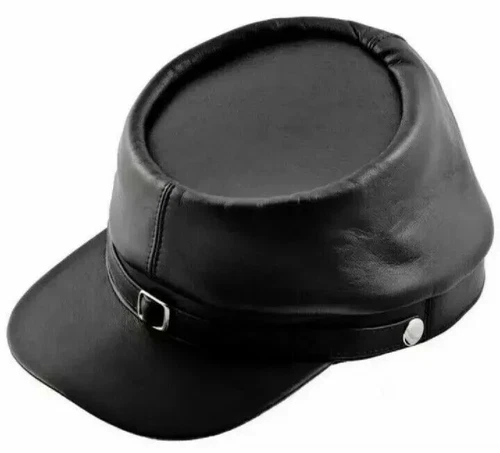 Leather Kepi American Civil War  Cap Replica History Confederate Militaria