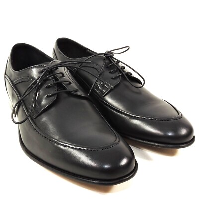 RENZO MERCURI   MEN'S BLACK SOFT LEATHER COMFORT FASHION OXFORD SHOES, 42.5