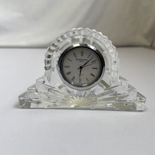 Vintage Waterford Cut Crystal Cottage Mantle Clock Quartz