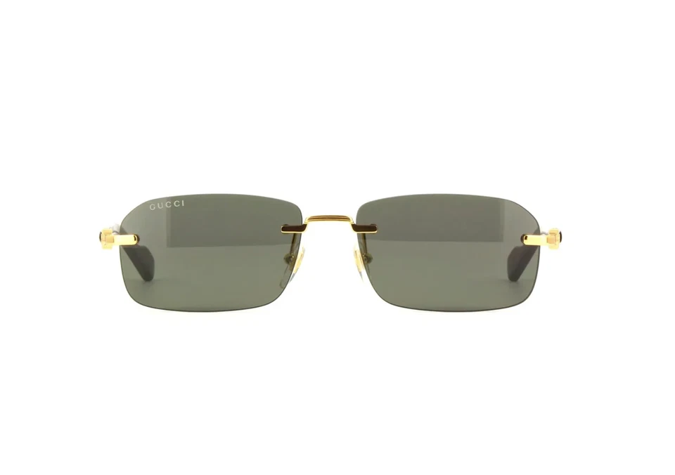 Gafas de sol cuadradas unisex Gucci GG1221S 001 en negro/doradorado con lente gris 100 % UV Foto 4 de 4
