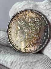 Beautiful 1882 Morgan Silver Dollar AU+ Toned Collectible