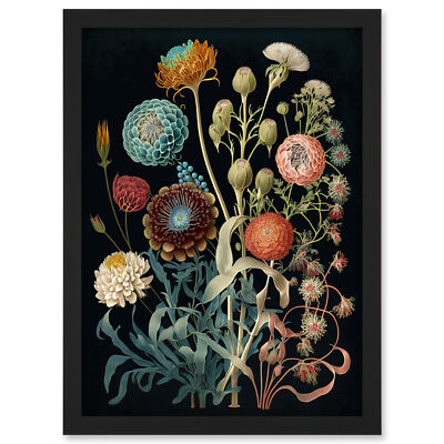 Vintage Botanical Ernst Haeckel Style Plant Study Framed Art Picture Print A3