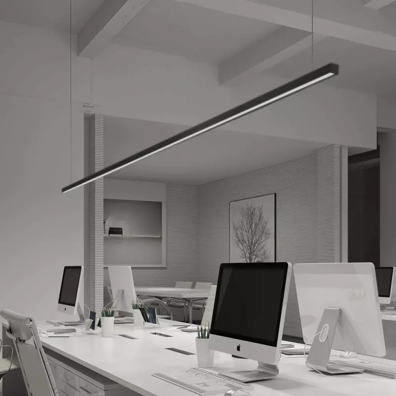 1500 1800 2400 L 25 W x 22 H Chain Linear Pendant LED LIGHT BLACK SILVER WHITE