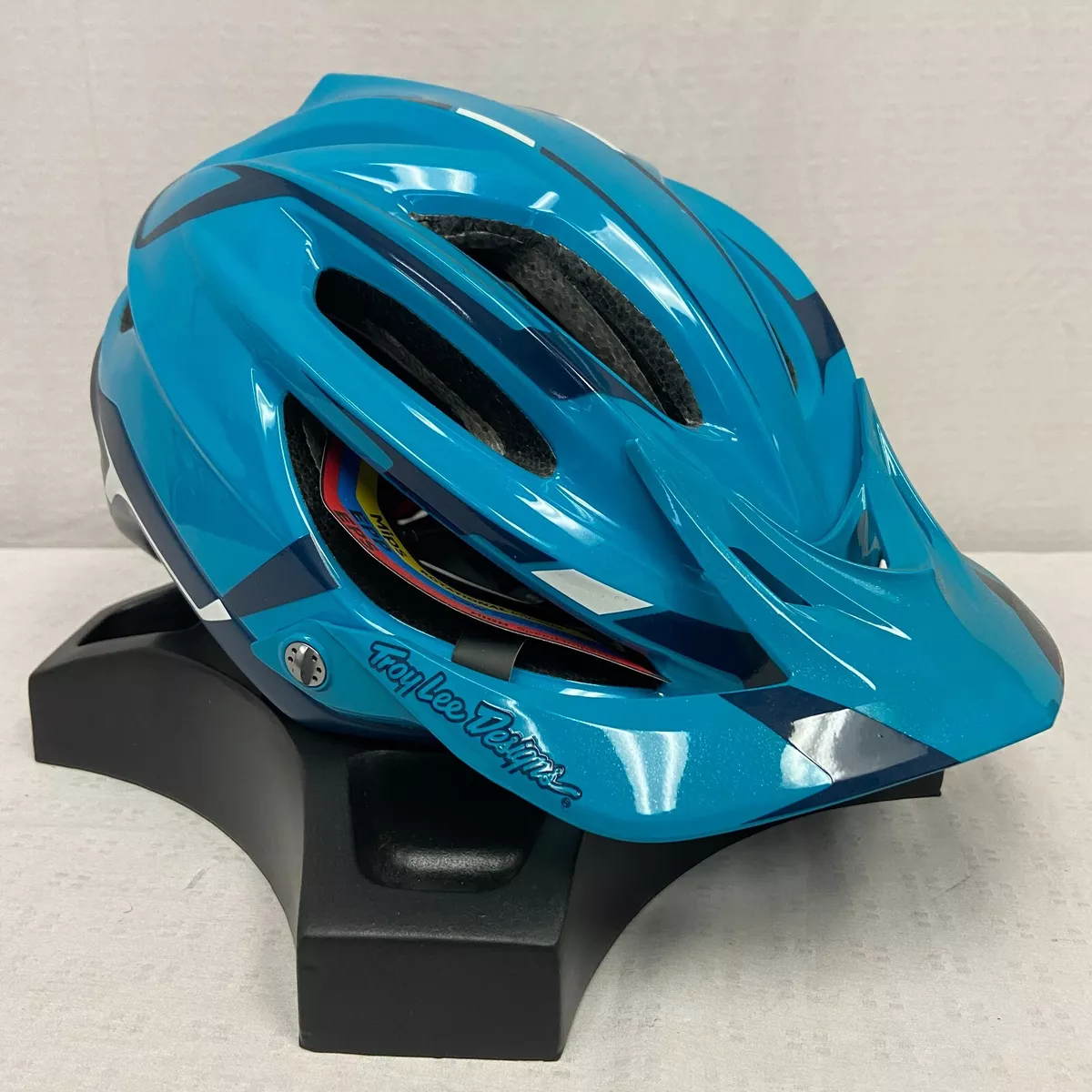 Troy Lee Designs A2 MIPS MTB Bicycle Helmet Silver Marine Blue