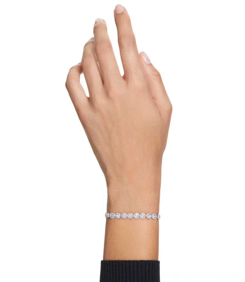 Bracciale Tennis Angel Argento Swarovski Elements Cristalli Originali in Acciaio - Immagine 2 di 4