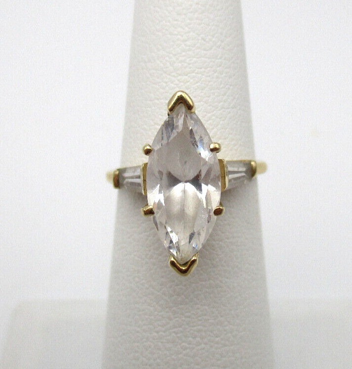 14K Yellow Gold Marquise Engagement Ring Size 5.25 [R308]