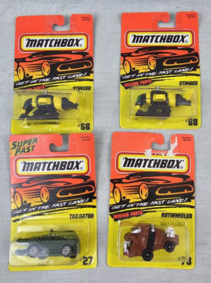NEW LOT 4 MATCHBOX ROTWHEELER #73 TAILGATOR #27 & 2 STINGERS #68
