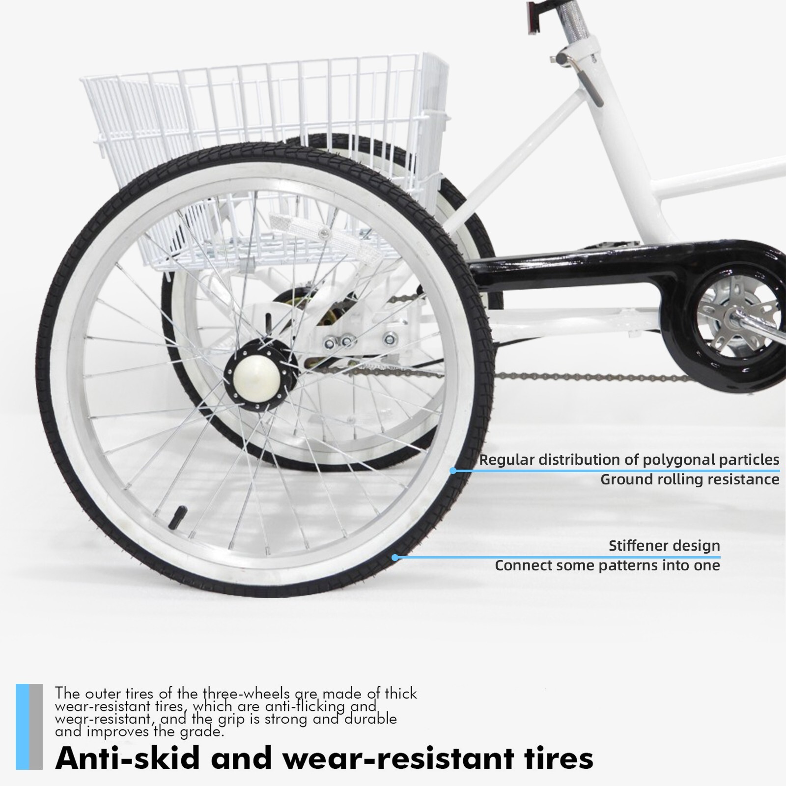 Foldable Adult Tricycle 20'' Wheels Adult Tricycle 1Speed 3 Wheel White Bikes eBay