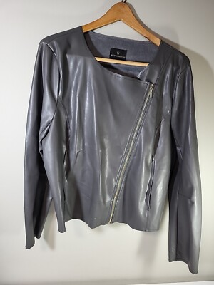Worthington Faux Leather Dress Jacket size XL Grey | eBay