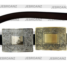 Mens Scottish Celtic Knot thistle Mirror Design Belt Buckle for kilts highland