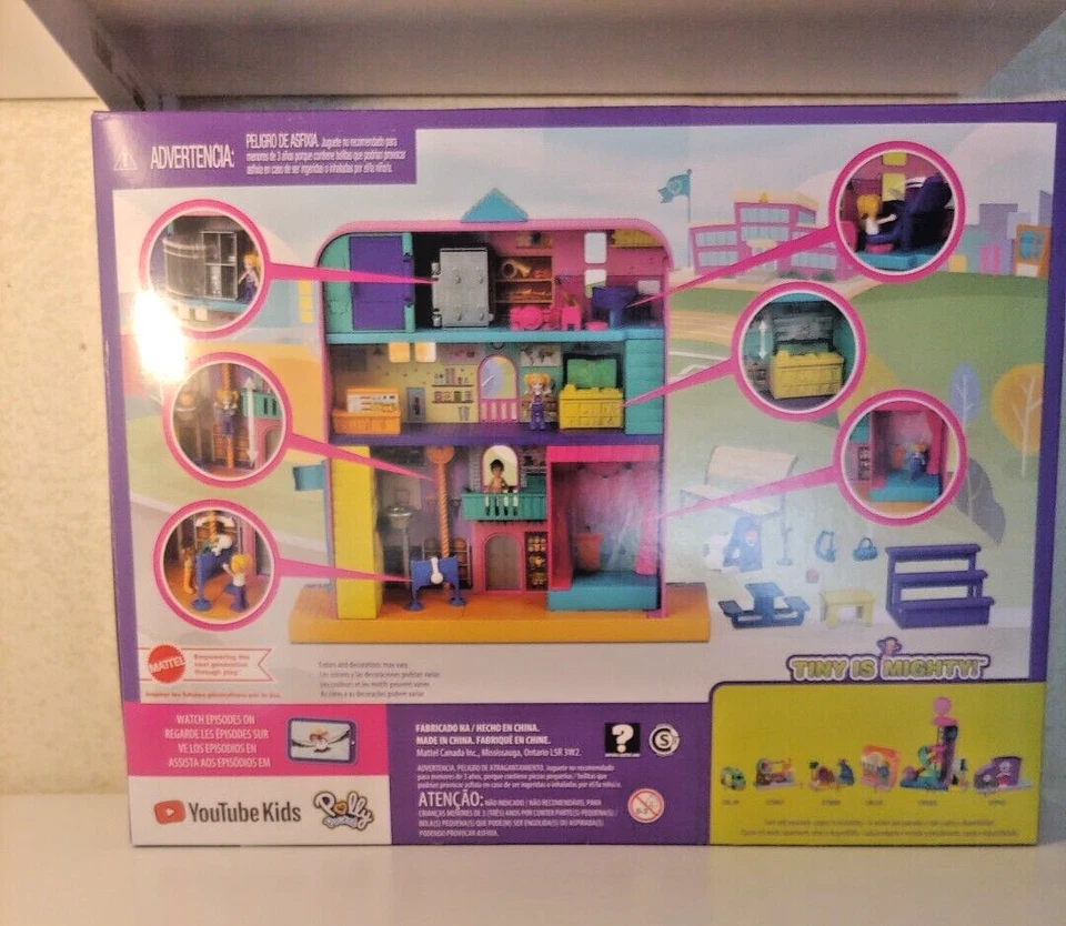 Juego Polly Pocket Pollyville Mighty Middle School con accesorios Mattel NUEVO Foto 2 de 4
