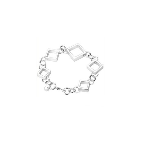 Silver plated jewellery bracelet bangle charm link chain heart cuff Ladies V001 - Picture 12 of 17