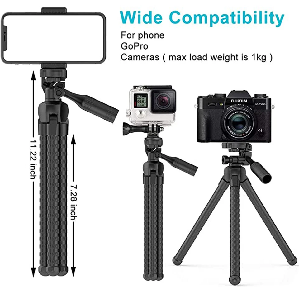 Phone Tripod Portable Flexible Adjustable Cell Phone Stand with Wireless Remote - Image 2 of 4