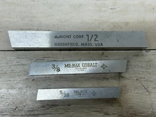 Mo-Max Cobalt 1/2" 3/8" 5/16" High Speed Lathe Cutting Tool Blank Bits Set Of 3