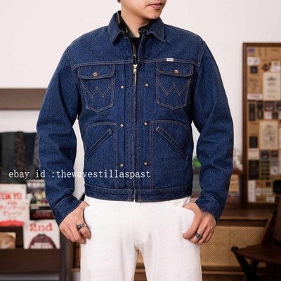 Red Tornado 60S Retro 24MJZ Men's Denim Jacket Short Zipped Slim Coat Blue 14OZ