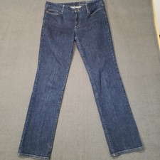 Eddie Bauer Slim Straight Jeans Womens 12L Blue Curvy Specially Dyed Denim