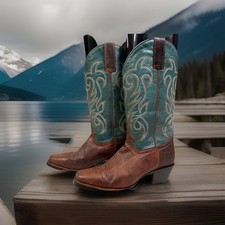 Shyanne Analise Blue Snip Toe Western Cowgirl Boots Women's Size 7 B 119893