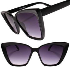 Classy Vintage Retro Fashion Womens Black Frame Gradient Lens Cat Eye Sunglasses