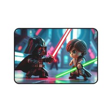 Chibi Darth Vader vs. Chibi Luke Skywalker Desk Mat, Epic Star Wars Mouse Pad
