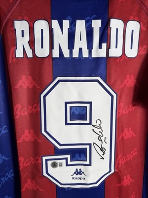 Ronaldo Nazario Signed Barcelona Jersey Beckett Witness BAS COA R9