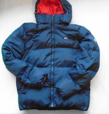 Tommy Jeans Down Jacket Navy Hooded Men's L Large Hilfiger Puffer