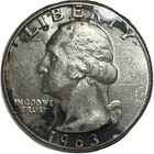 1963 Washington Quarter 90% Silver Composition 25c US Coin Collectible