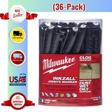 Milwaukee INKZALL Black Fine Point Jobsite Permanent Marker 36-Pack Clog-Resista