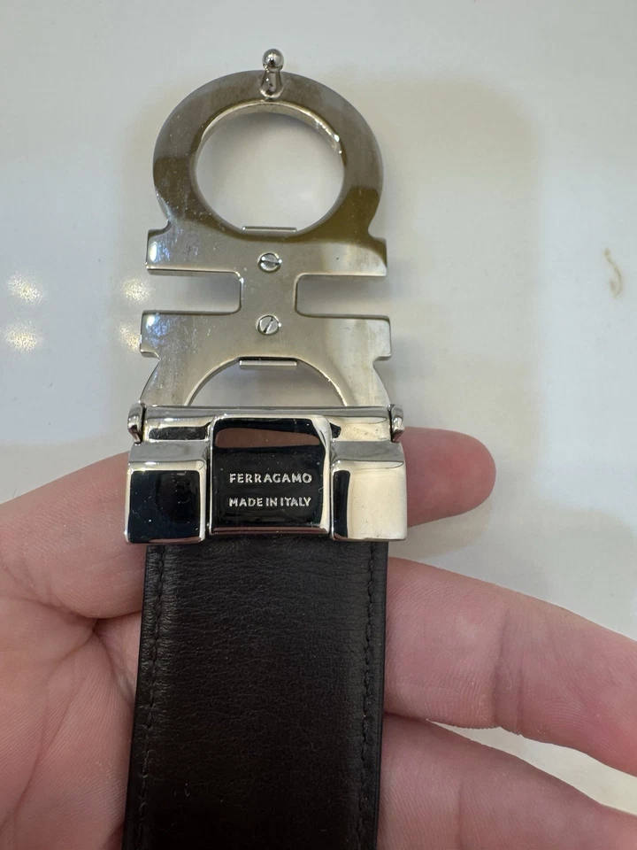 Auténtico Cinturón Salvatore Ferragamo Hombre Talla Única Cromo Foto 3 de 3