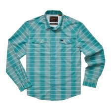 Howler Bros Long Sleeve Shirt Men’s Large H Bar Tech Braden Plaid Teal NEW NWT