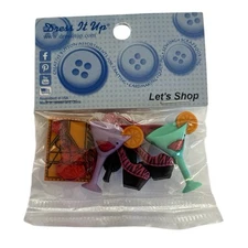 Dress It Up Lets Shop Embellishments & Buttons - Martinis Glasses Heels Lips 182