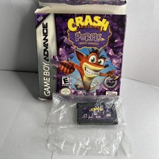 Crash Bandicoot Purple Ripto's Nintendo Tested Works!! GBA With Box, No Manual