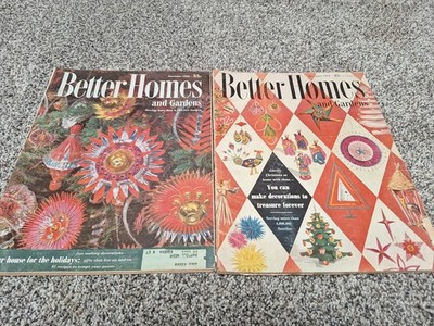 2 Vintage Better Homes and Gardens Magazine December 1954 1956 Christmas Ideas