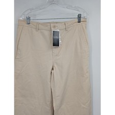 Lauren Ralph Lauren Women's NWT Cotton Twill Wide Leg Beige Pants sz 10