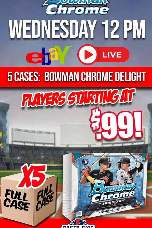 2026 BOWMAN CHROME 5 CASE DELIGHT PICK YOUR PLAYER BREAK!!