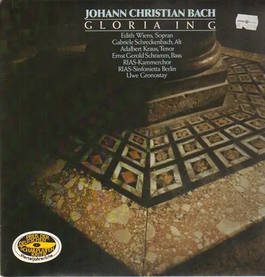 LP Johann Christian Bach , Edith Wiens , Gabriele Schreckenbac Gloria In G