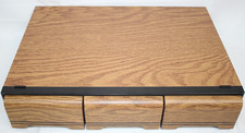 Vintage Kenmark Faux Wood Grain 3 Drawer 42 Tape Audio Cassette Storage Holder