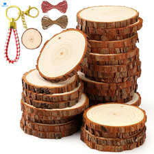 SENMUT Unfinished Wood Slices 30pcs 2.4"-2.85" 30PCS 2.4"-2.85"  with Hole