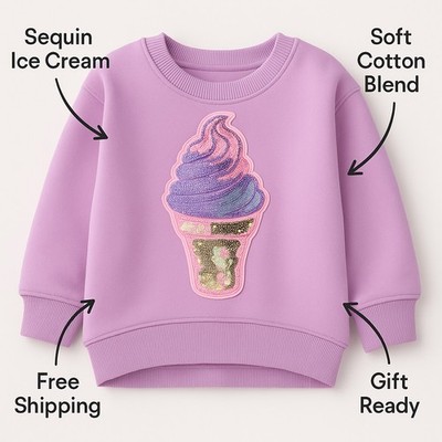 Girls Sweatshirt Pullover   Pink or Lavender, Sizes 3 4, 5-6 y