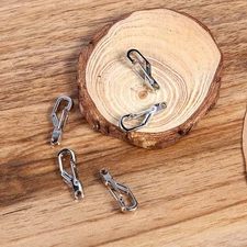 (silver)5PCS/Bag EDC Alloy Outdoor Mini Spring Hook Keychain Carabiner Key