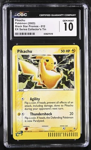 CGC 10 GEM MINT Pikachu 2003 Black Star Promo 012 Holo Pokemon Card